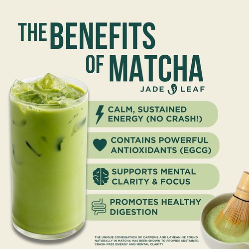 Jade Leaf Matcha Organic Ceremonial Grade Green Tea Powder - 100% Pure Japanese First Harvest, 30g Tin