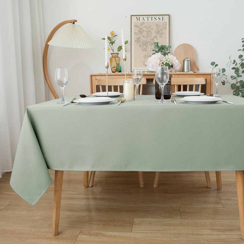 Biscaynebay Tablecloth for Rectangle Tables-60x84 Inch Sage Outdoor Picnic Table Cover-Rectangular Folding Reusable Table Cloths Water Resistant for Kitchen Camping Dining Room Patio Banquet Party