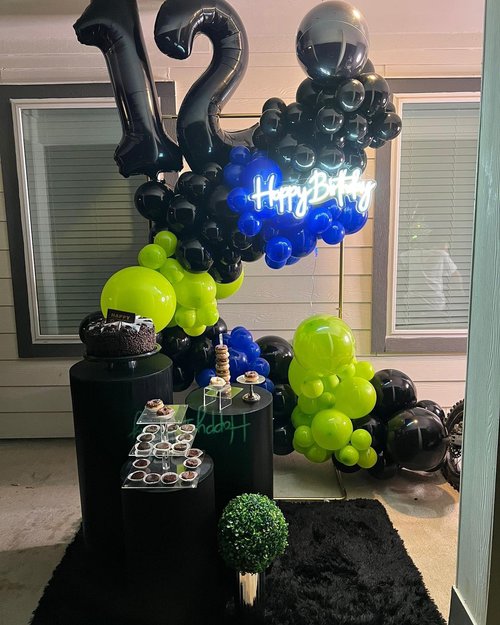 Black Number 12 Balloon 40 inch, 12 Number Balloons, 12th Black Birthday Decorations, 12 Year Old Girls Boys Party Supplies