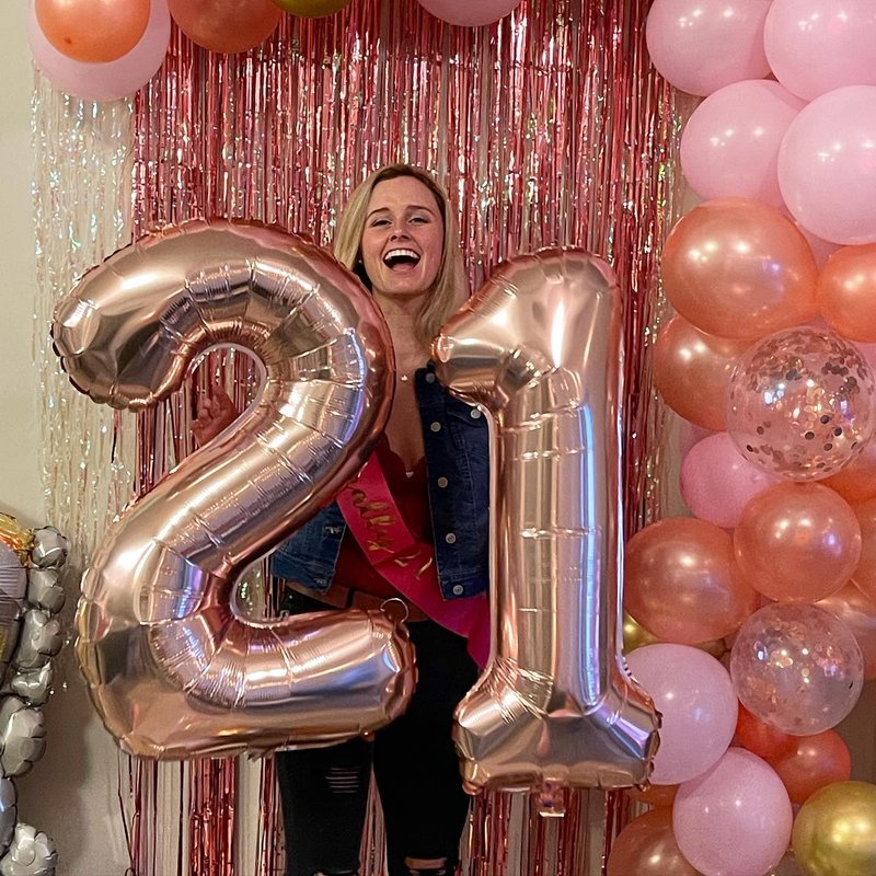 Rose Gold Number 14 Balloon 40 inch, 14 Number Balloons, 14th Birthday Decorations for Girls Boys, 14 Year Old Rose Gold Party Supplies