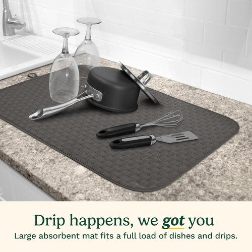 Cuisinart Dish Drying Mats - Ultra Absorbent XL 18" x 24" | Foldable, Machine Washable, Fast Drying (Cascading Check)