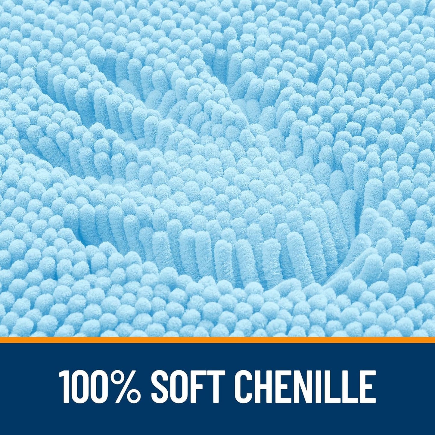 OLANLY Bath Rugs - Extra Soft Chenille, Quick-Dry & Machine Washable | 30x20, Sky Blue