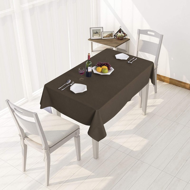 sancua 100% Waterproof Rectangle PVC Tablecloth - 60 x 84 Inch - Oil Proof Spill Proof Vinyl Table Cloth, Wipe Clean Table Cover for Dining Tables, Buffet Parties and Camping, Coffee