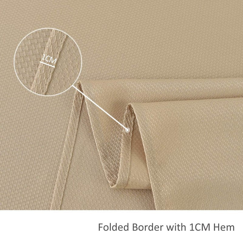 maxmill Rectangle Textured Tablecloth Waterproof Spillproof Wrinkle Free Table Cloth, Kitchen Dining Tabletop Decoration, Fabric Table Cover for Outdoor and Indoor Use, 52 x 70 Inch, Beige