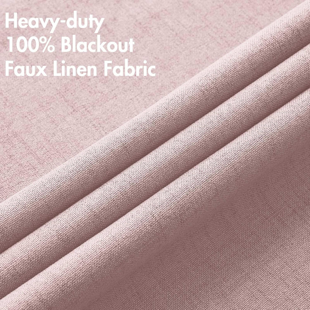 MIULEE Blackout Curtains - 100% Thermal Insulated Linen Texture Drapes | Pink, 52x54 Inch (2 Panels)