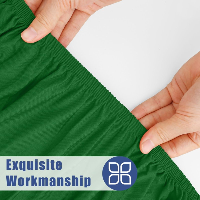 Moosfor Round Spandex Tablecloth, Elastic Fitted Waterproof Tablecloths for 36"-44" Tables, Stretch Washable Picnic Table Cover for Camping, Dining, Indoor and Outdoor, Emerald Green