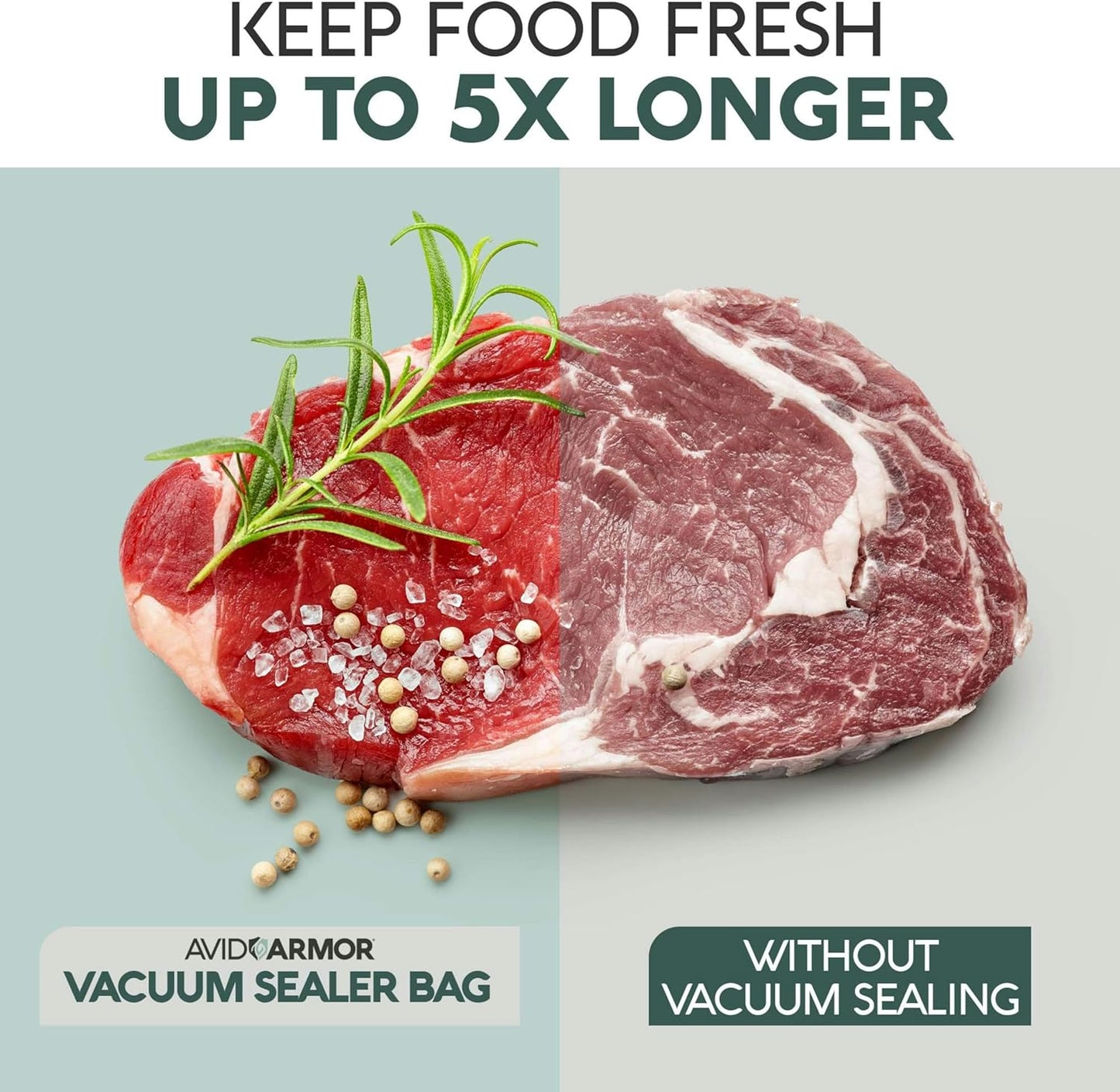 Avid Armor Vacuum Sealer Bags - Heavy Duty 8x25 Rolls | BPA-Free Food Storage & Meal Prep Bags