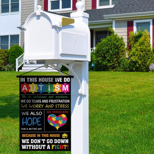 Autism Awareness Garden Flag Puzzle Piece Inspirational Support April Decoration Vertical Double Sized Yard Outdoor Decor