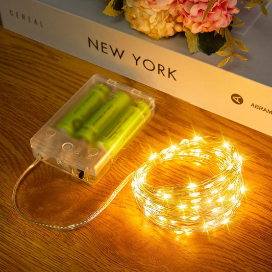 Minetom Fairy String Lights, 33Ft 100 LED Mini Battery Operated Fairy Lights Copper Wire Twinkle Lights Mason Jar Lights, Waterproof Starry Firefly Lights for Party Wedding Christmas Decor