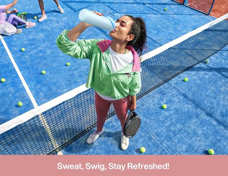 POWCAN 26 oz Insulated Water Bottle with 2-in-1 Straw and Spout Lid, Keep Cold 24H, Leak-Proof, Fits in Car Cup Holder, Stainless Steel Water Bottle for Sports, Travel, and School (Cotton Candy)