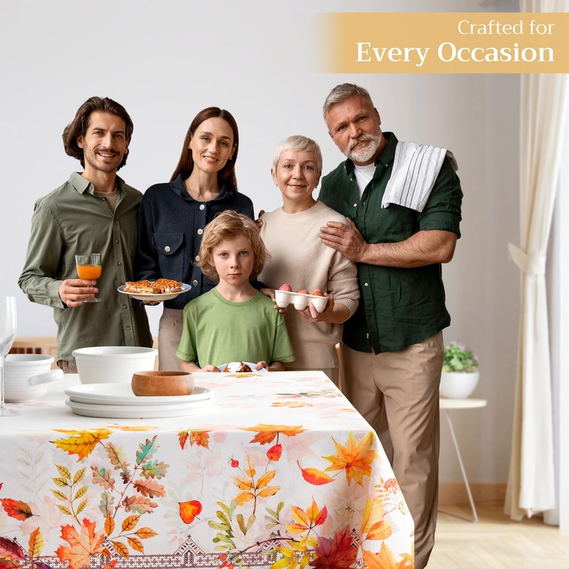 Maison d' Hermine Table Cloth Rectangle Table 100% Cotton 70 x 108 Inches Fall Tablecloth Reusable Everyday Use for Thanksgiving Christmas Decorations Dining Farmhouse Party (Amarante)