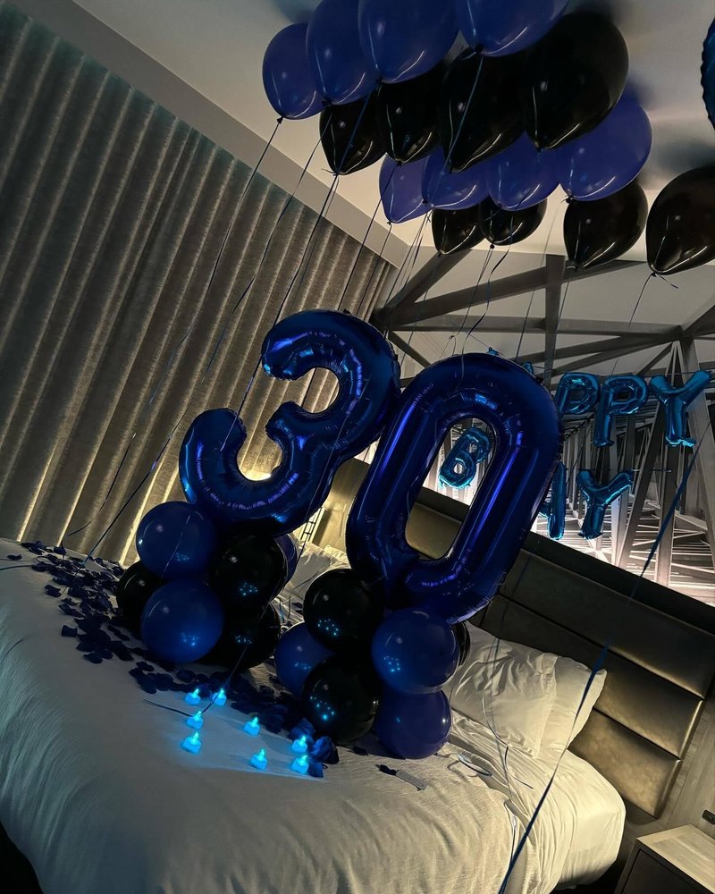 Night Blue Number 8 Balloon 40 Inch, 8th Birthday Party Decorations for Children, Giant 8 Foil Balloon for Party Supplies