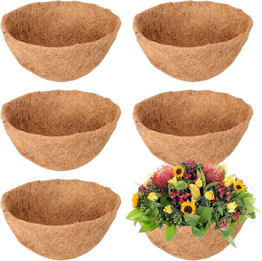 Legigo 8-Inch Coco Fiber Hanging Basket Liners - 100% Natural Coconut Replacement for Flowers & Vegetables