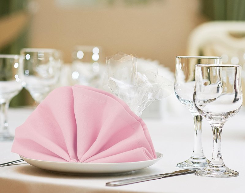 Utopia Home [24 Pack, Pink] Cloth Napkins 17x17 Inches, 100% Polyester Hemmed Edges, Washable and Reusable Ideal for Parties, Weddings and Dinners