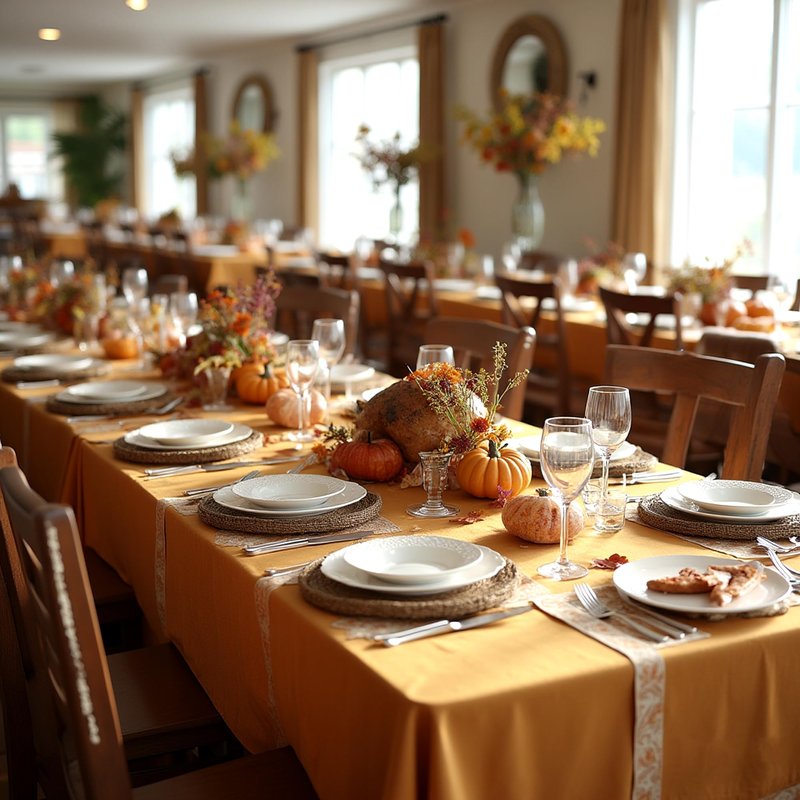 sancua Thanksgiving Tablecloths for 6 Foot Rectangle Tables, 6 Pack Light Brown - Washable Polyester Fabric Fall Table Cloth for Harvest Party, Birthday, Banquet Reception, 54x108 Inch Bronze