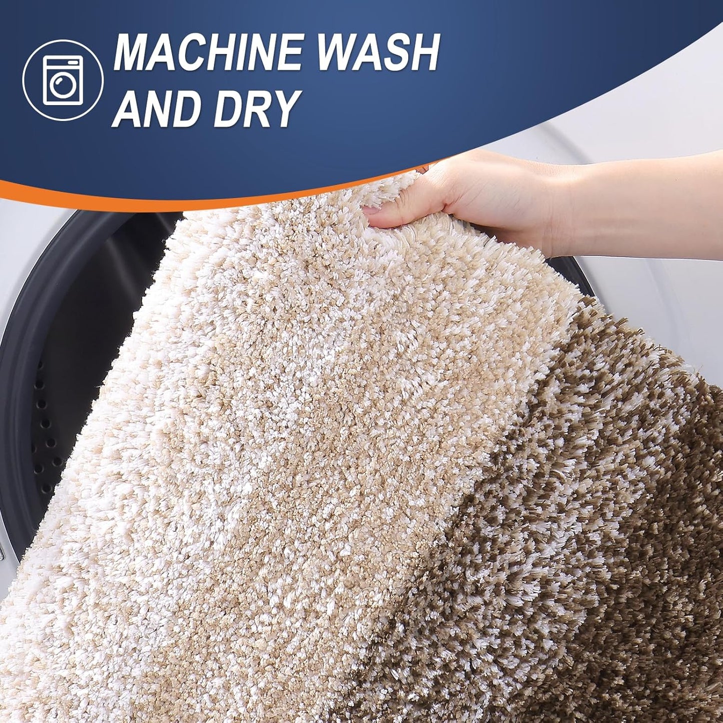 OLANLY Large Bathroom Rugs - Extra Soft Microfiber Mat, Quick Dry & Washable, 45x27, Light Brown