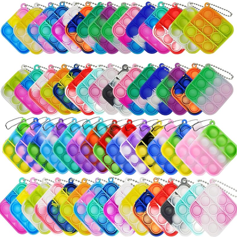 12pcs 2in Random Pop Bubble Fidget Sensory Toys, Pop Toy Bulk for Party Favor, Classroom Student Prizes Easter Basket Goodie Bag Stuffers Christmas Valentine Gift for Kid