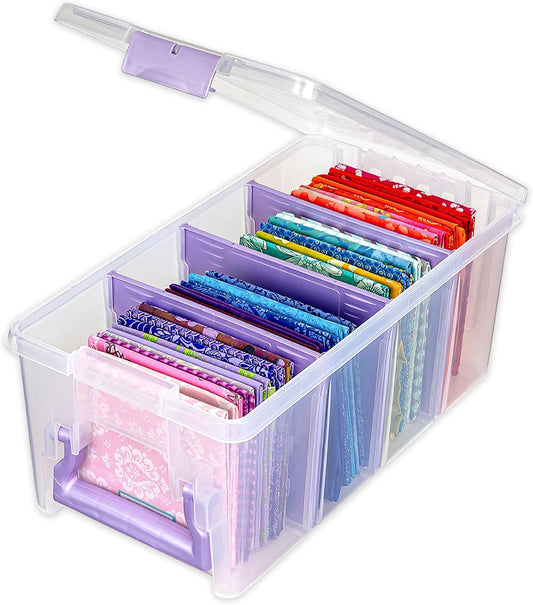 ArtBin Semi Satchel Craft Organizer - Portable Clear Plastic Storage Case with 3 Dividers