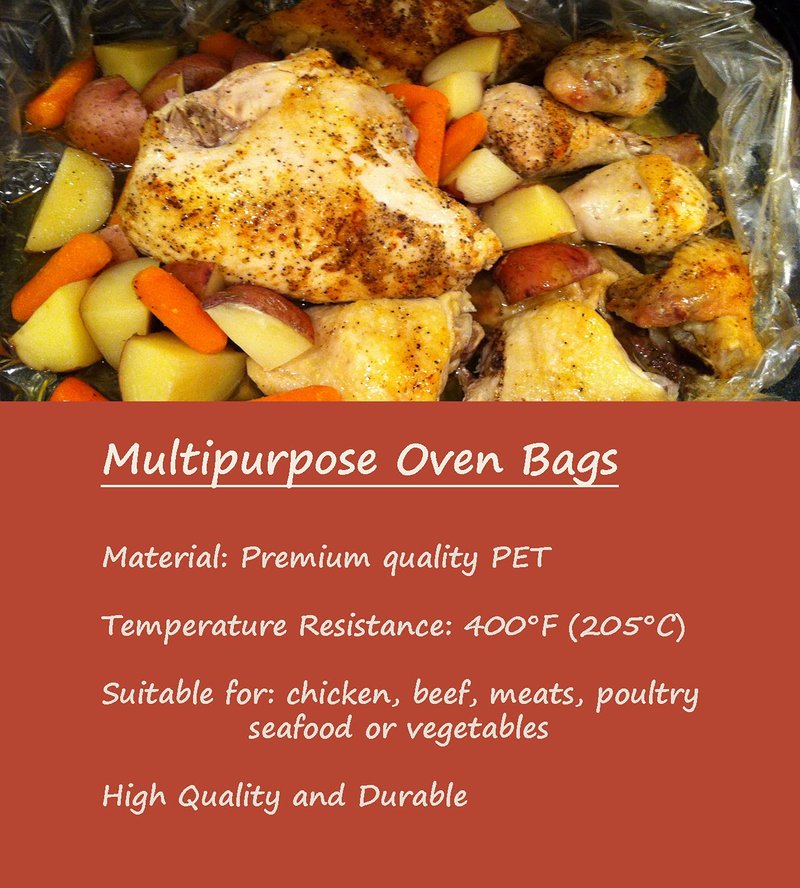 30×Oven Roasting Bags for Oven with Ties for Roasting Chicken, Meat & Fish Multi Purpose Food Safe Oven Bags for Baking Steaming Roasting Grilling Meal Prep (30, Medium)