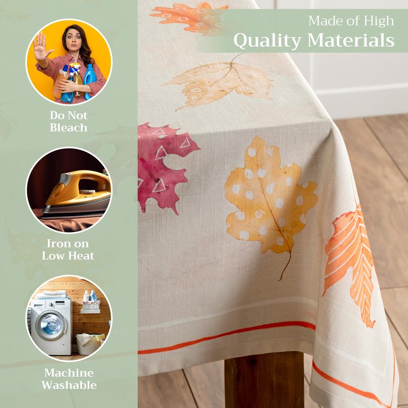 Maison d' Hermine Table Cloth Square Table 100% Cotton 60 x 60 Inches Fall Tablecloth Reusable Everyday Use for Thanksgiving Christmas Decorations Dining Farmhouse Party (Colours of Autumn)