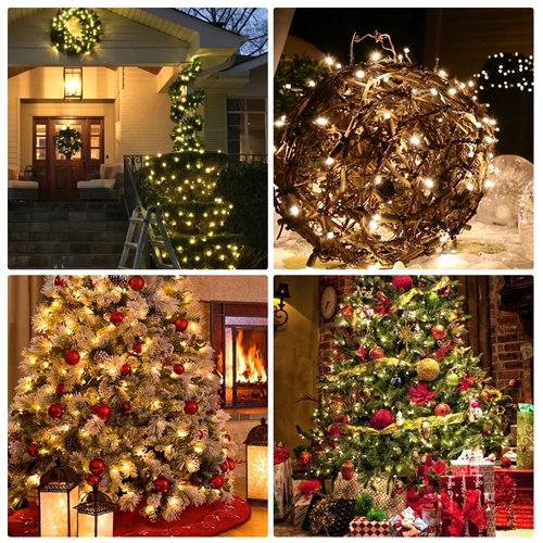FUNPENY Christmas Lights, 30FT 150 Incandescent Mini Clear String Lights, Warm White With Green Wire for Indoor Outdoor Tree Xmas Party Holiday Home Decorations