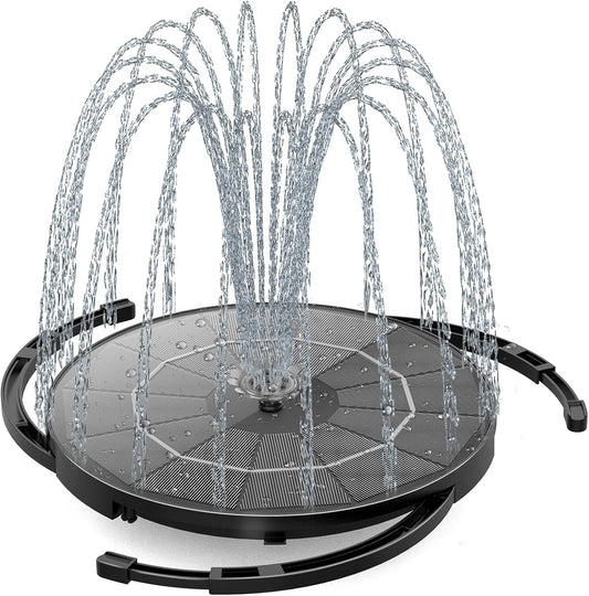AISITIN Solar Fountain Pump - DIY Water Feature with 6 Nozzles & 3.9ft Cord for Bird Baths, Gardens, Ponds