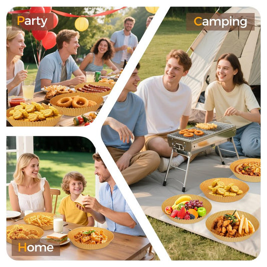 Air Fryer Liners for Ninja, 200 Pcs 8" Round Airfryer Paper Liners Disposable for Oven, Pans & Baking, Non-Stick and Oil Proof Parchment Paper for 5-8 qt Air Fryer Basket by Vailnd