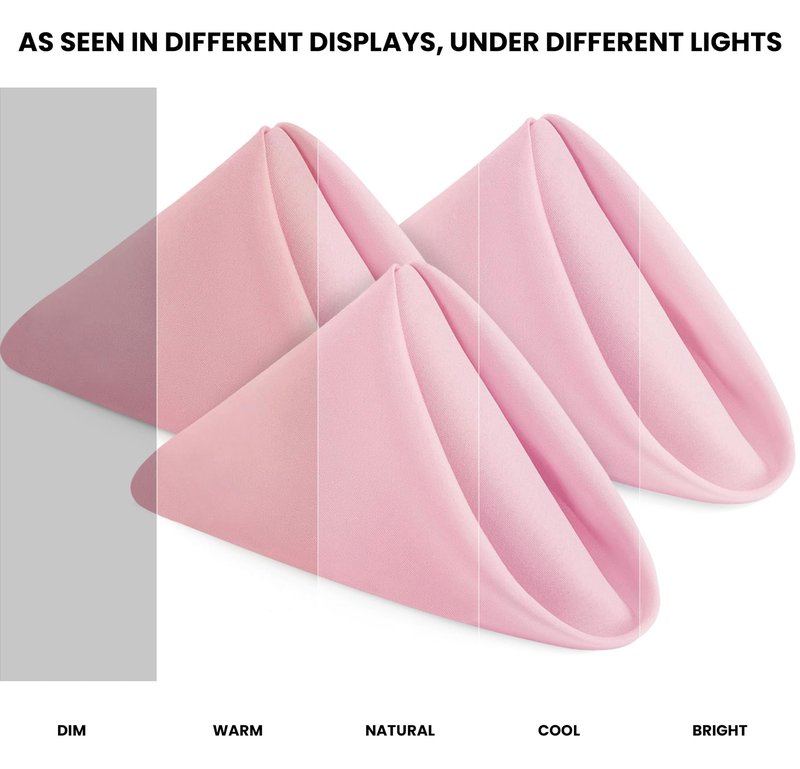 Utopia Home Pink Cloth Napkins (12 Pack, 20x20 Inches), Ideal Dinner Napkins for Party, Wedding and Lunch/Dinner