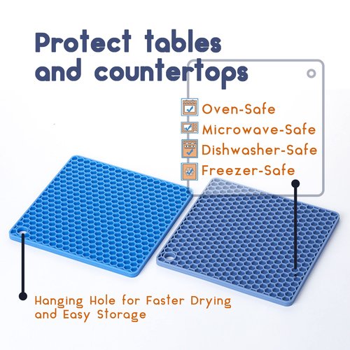 BTaT- Trivets for Hot Pots and Pans, 2 Pack, Trivets, Silicone Trivet, Hot Plate Holder, Trivets for Hot Dishes, Hot Pot Holder, Silicone Trivet Mat, Silicone Trivets, Trivet Set