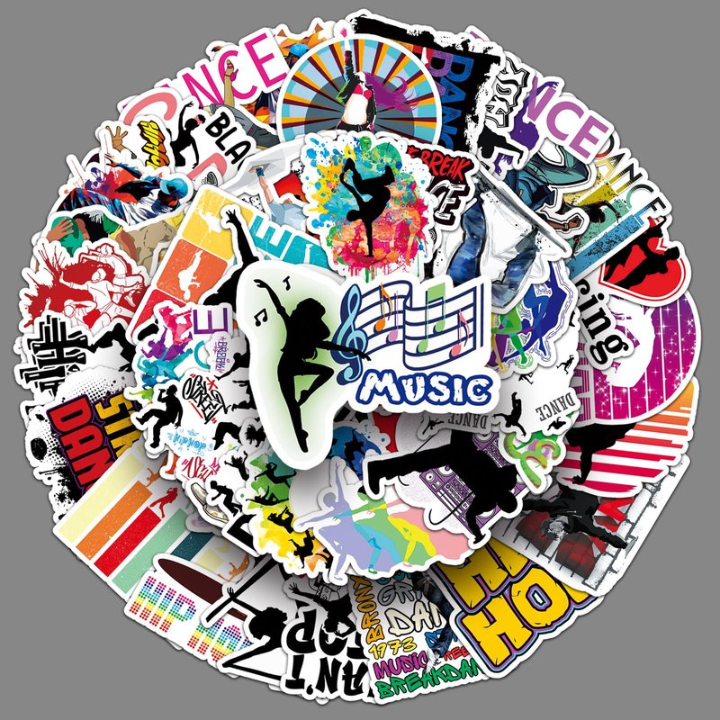 50Pcs Dancing Stickers Waterproof Funny Dance Stickers for Laptop Water Bottle Skateboard Luggage Scrapbook Bumper Car Bike Guitar Notebook,Vinyl Cartoon Sports Decal for Teens Adult Girls