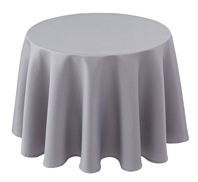 Biscaynebay Textured Fabric Round Tablecloths 70", Silver Grey Water Resistant Table Cloth Circle Folding Table Covers for Dining, Kitchen, Wedding, Parties etc Machine Washable