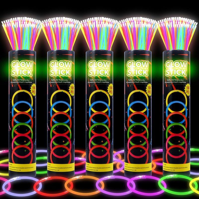 JSronms 500 Ultra Bright Glow sticks,8" Glow Sticks Bulk,Glow Sticks For Kids Bulk Party Pack,Glow in The Dark Party Supplies,Glowsticks Party Favors with Bracelets and Necklaces