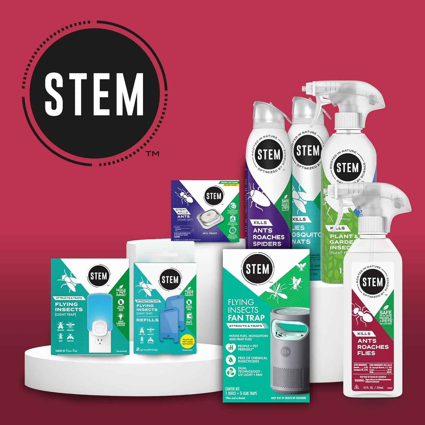 STEM Bug Spray - Plant-Based Insecticide for Ants, Roaches & Flies | 12 fl oz (Indoor & Outdoor Use)