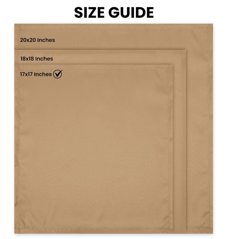 Utopia Home Beige Cloth Napkins (12 Pack, 18x18 Inches), Ideal Dinner Napkins for Party, Wedding and Lunch/Dinner