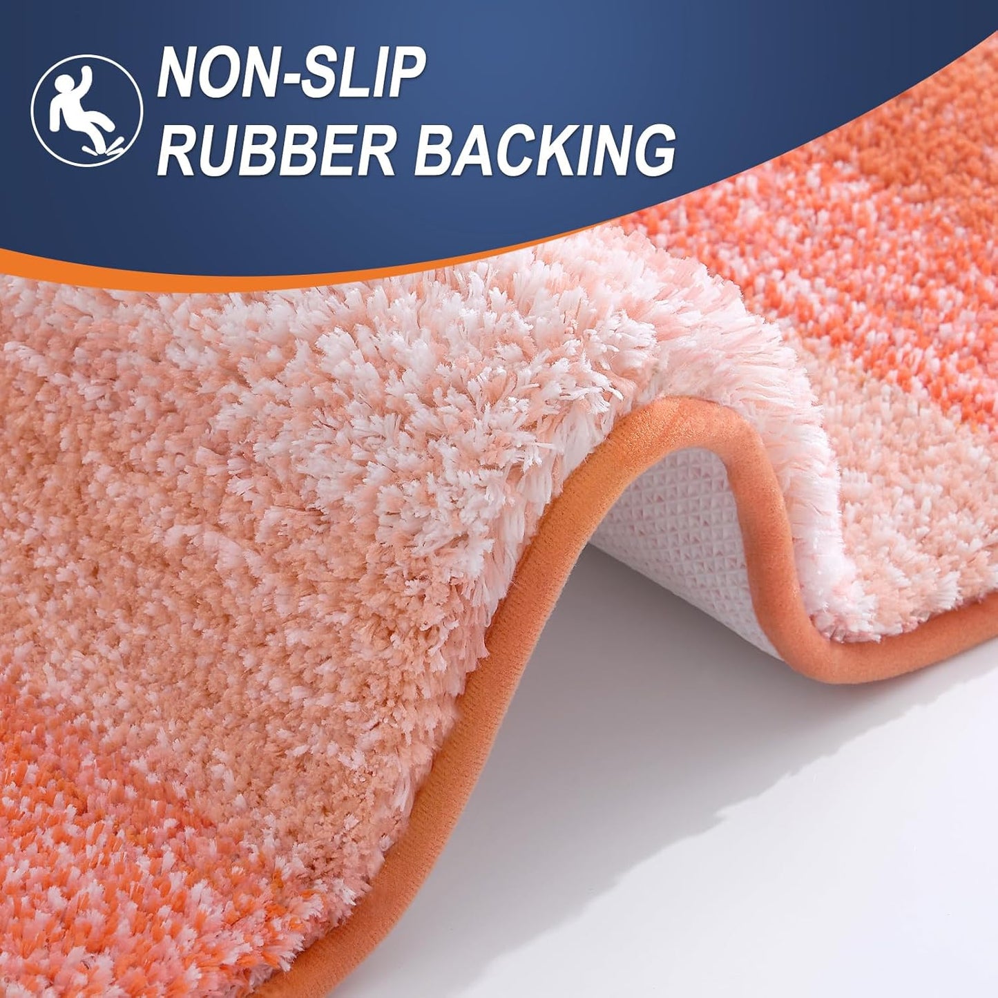 OLANLY Bathroom Rugs - Extra Soft Microfiber Mat 36x24 | Quick Dry, Machine Washable, Rubber Backing, Coral