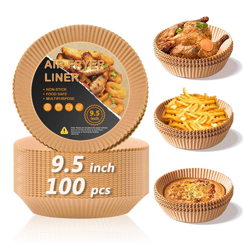 Air Fryer Liners Disposable for Ninja 4QT AF101, Airfryer Liners Round 9.5 Inch Air Fryer Paper Liners Non-stick Air Fryer Parchment Paper Liners Oil Resistant, Waterproof for 4-8Qt Basket