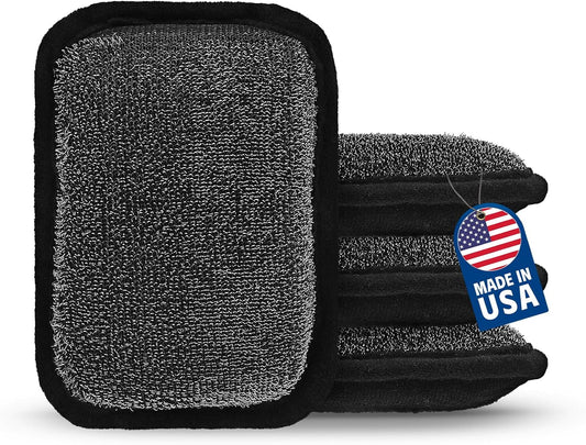 MEKER Grill Brush Replacement Pads - Ultra Safe Cleaning | 4-Pack Grill Cleaner Pads