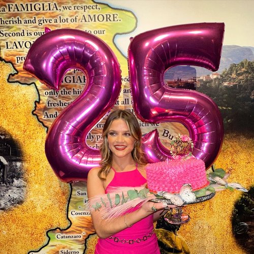 Hot Pink Number 5 Balloon 40 Inch, 5th Birthday Party Decorations for Children, Giant 5 Foil Balloon for Party Supplies
