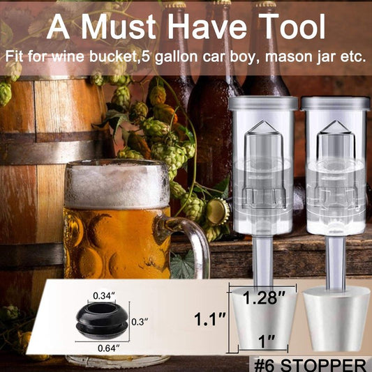 3-Piece Airlock 4 Pack with 4PCS #6 Stopper and 8PCS Grommets, Fermentation Airlock Beer Wine Kombucha Brewing Kit,Carboy Airlock FDA Transparency Upgraded