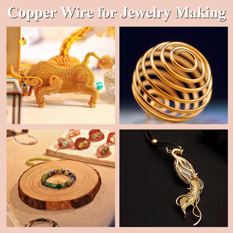 Opvixi Copper Wire, 18 Gauge 60 FT 99.9% Pure Copper Wire for Jewelry Making, Electroculture, Gardening, Beading, Plants, Crafts, Science Projects, DIY Artwork