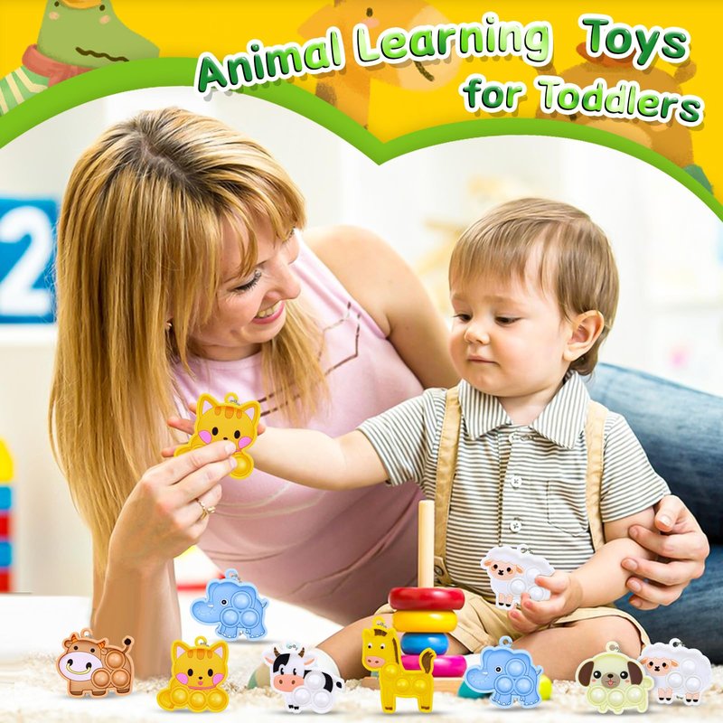 30pcs Party Favors for Kids Easter Basket Stuffers Easter Egg Fillers Sensory Fidgets Toys Mini Pop it Keychain Stocking Stuffers Kid Birthday Gift Treasure Box Toy Classroom Prizes Box Pinata Fillers