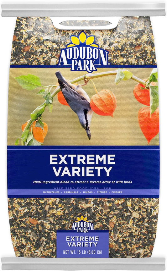 Audubon Park Wild Bird Seed - Extreme Variety Blend for Outdoor Feeders | 15 lb Bag