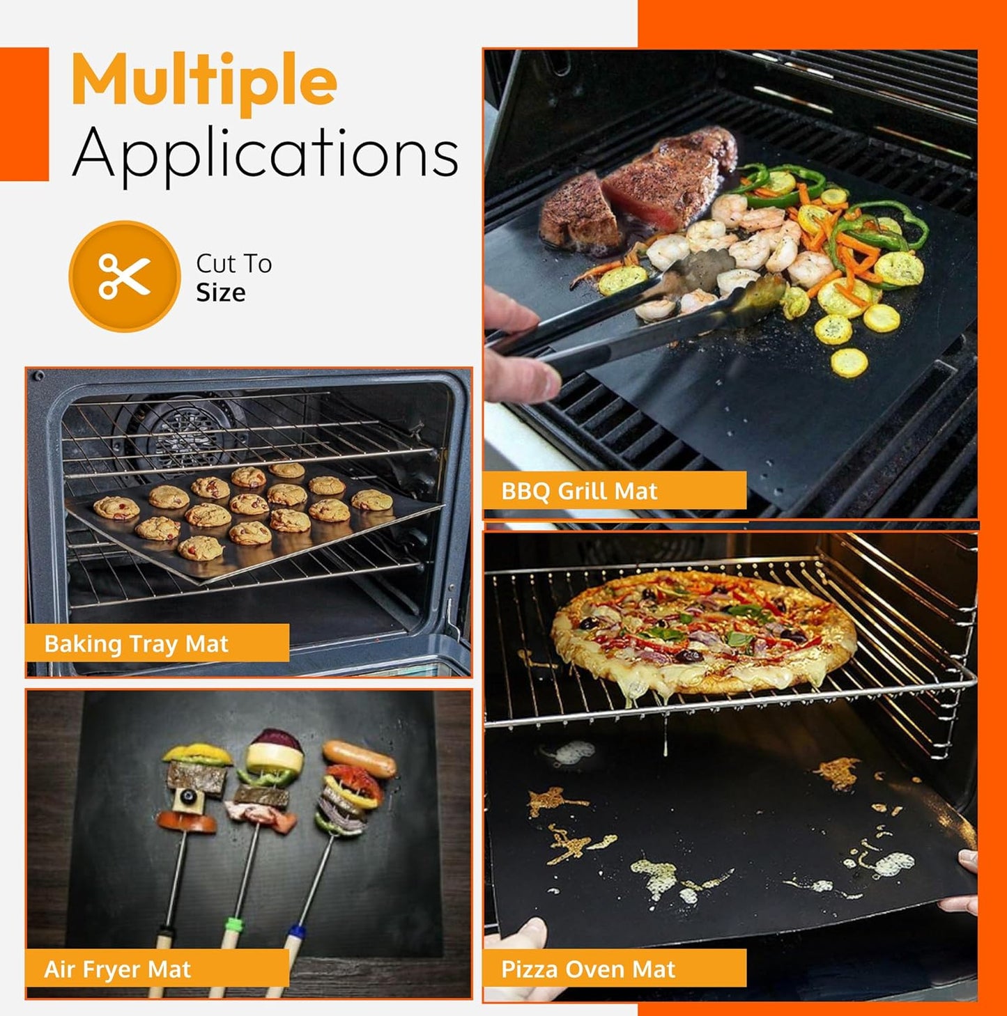 Skiennix Oven Liners | Heavy-Duty Non-Stick Mats - 17” x 25” | BPA & PFOA Free, Easy Clean & Heat Resistant - 2 Pack