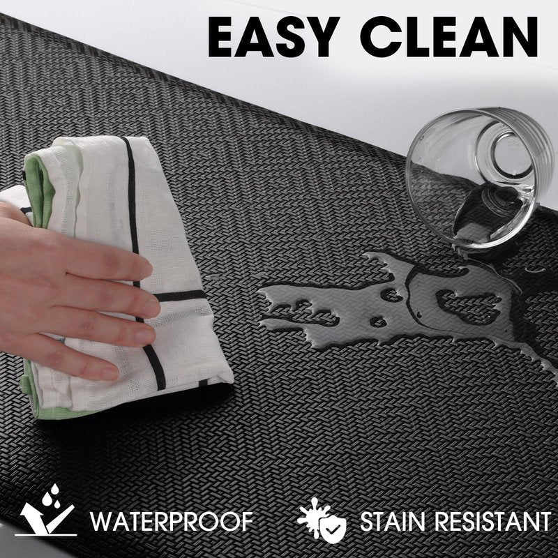 Mattitude Kitchen Mat Cushioned Anti-Fatigue Floor Mat Water Resistant Non-Slip Mats and Rugs Standing and Comfort Desk Mats for House Sink Office Laundry (Black, 17.3"x28")