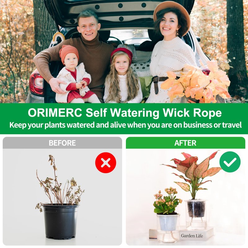 ORIMERC 2 inch Net Cups Pots 30 Pack with 30 feet Self Watering Wick & 30 Plant Labels for Hydroponics Aquaponics Planter Indoor Outdoor Growing Baskets Slotted Mesh UV Resistant & BPA Free