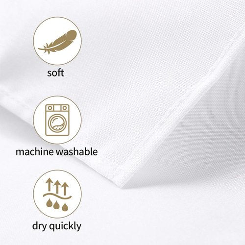 Ascoza 2pack 60x84 Inch White Rectangular Tablecloth 4 Feet Table Cloth in Polyester Fabric for Wedding/Banquet/Restaurant/Parties