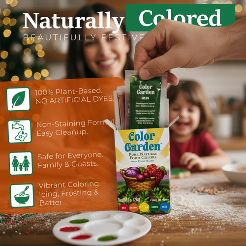 Color Garden Pure Natural Food Coloring, Multi – 5 ct 1 oz | Plant-Based, Vegan, Non-Toxic Liquid Food Dye, Healthy Food Coloring