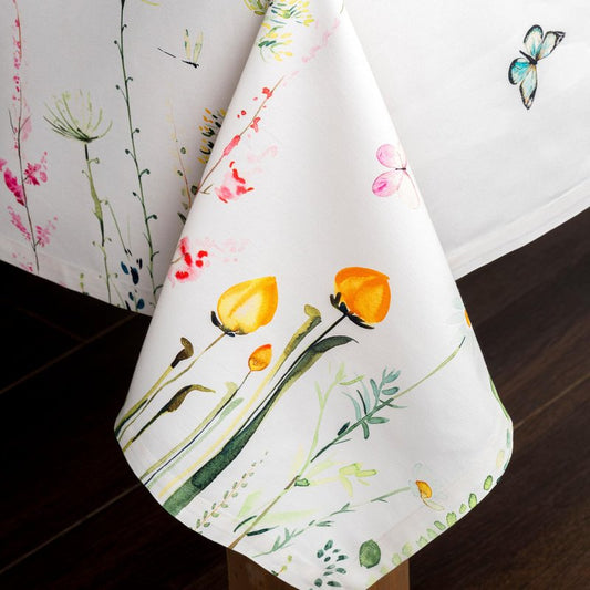 Maison d' Hermine Table Cloth Rectangle Table 100% Cotton 60 x 120 Inches Tablecloth Reusable Decorative for Dining Kitchen Room Farmhouse Home Gifts for Mothers Day Spring Summer - Botanical Fresh
