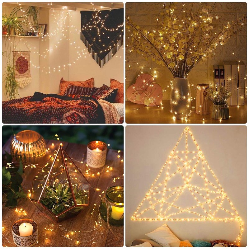 MUMUXI 20 Pack 7.2ft Fairy Lights Battery Operated String Lights, Mini LED Battery Powered Twinkle LEDs, Waterproof Copper Wire Firefly Lights for Mason Jars, Warm White