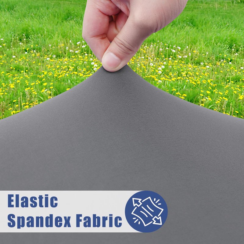 Moosfor Spandex Square Table Cloth, Elastic Fitted Tablecloths for Picnic, Stretch Washable Patio Table Cover for Outdoor, Camping, Banquet and Parties (Grey, 34"x34")